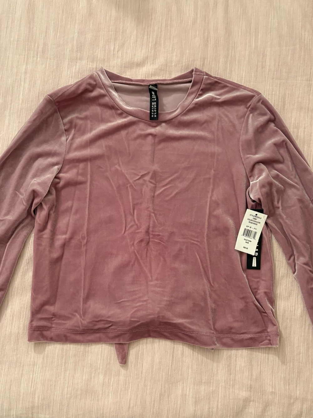 Design Lab Velvet Pink Long Sleeve Top